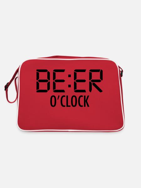 Beer O'clock - Retro Bag - red/white - Back