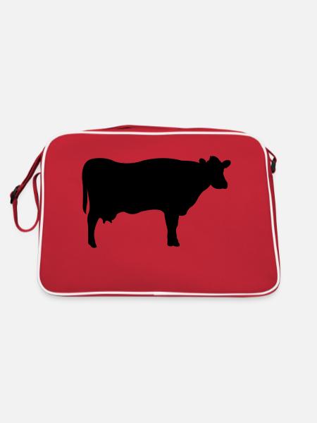 kuh - Retro Tasche - Rot/Weiß