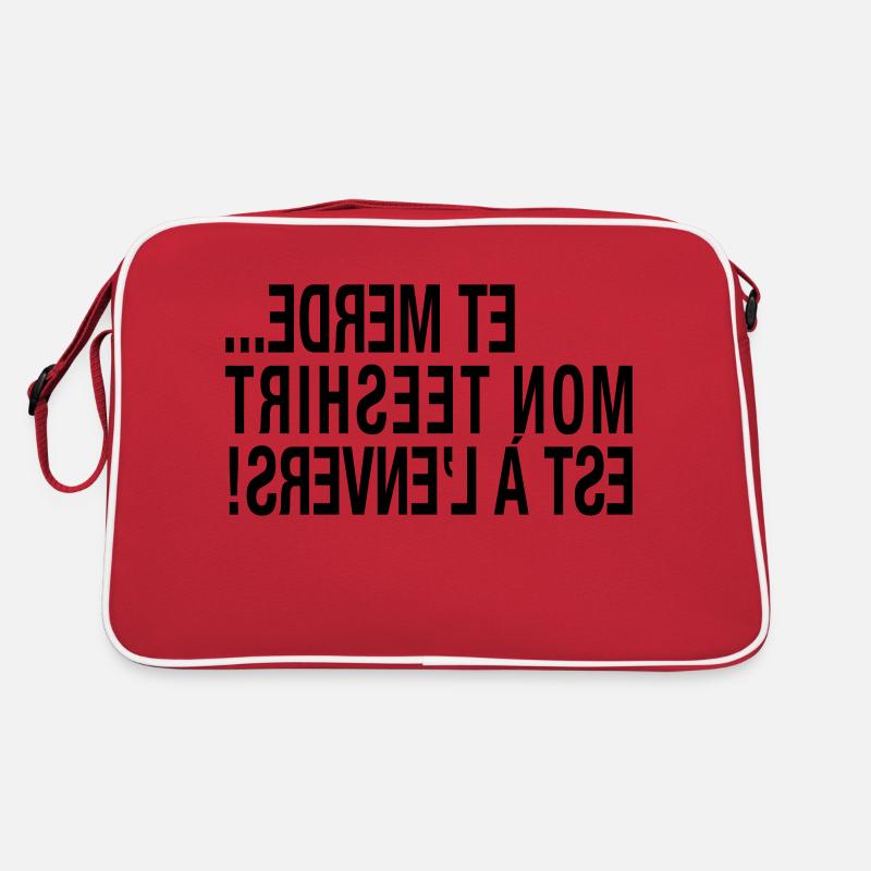 Mon Tee est à l'envers... - Sac Retro - rouge/blanc