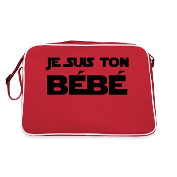 Je suis ton Bébé / Naissance / Papa / Maman / bebe - Retro Bag - red/white - Back