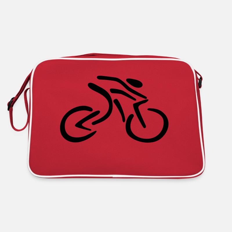 Radfahren - Retro Tasche - Rot/Weiß