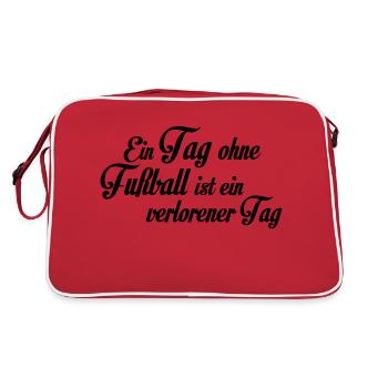 Ein Tag ohne Fußball ist ein verlorener Tag - Sac Retro - rouge/blanc - Dos