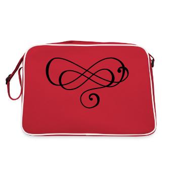Frills Decor Ornament Symbol Drawing Infinity - Retro Bag - red/white - Back