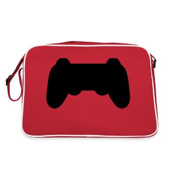Silhouette Konsole Retro Controller - Retro Tasche - Rot/Weiß - Hinten