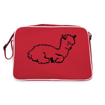 Pyjama lama fatigué Amour l’alpaga vectoriel de lama - Sac Retro - rouge/blanc - Dos