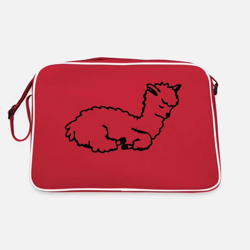 Müdes Lama Pyjama Liebe Llamas Vektor Alpaka Retro Tasche