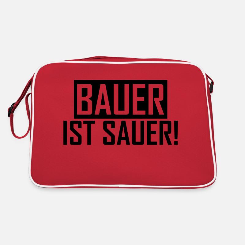 Bauer ist sauer Bauernprotest Landwirt Sprüche Retro Tasche