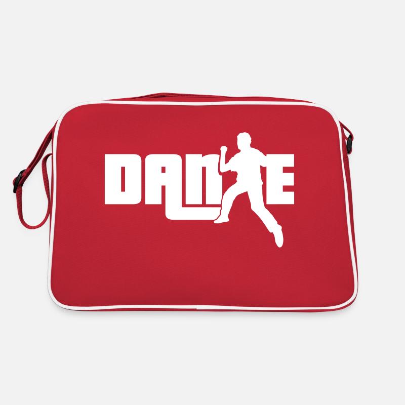 Dance Text Tanzender Mann Silhouette Party Musik Retro Tasche