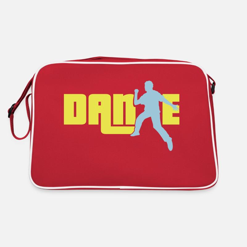 Dance Text Tanzender Mann Silhouette Party Musik Retro Tasche