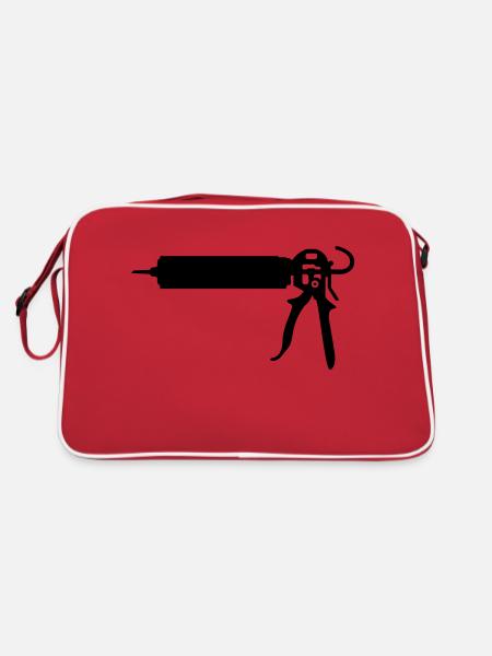 silikonspritze - Retro Tasche - Rot/Weiß - Hinten