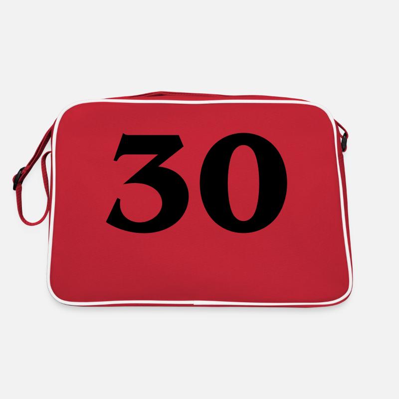 Zahl 30 Retro Tasche