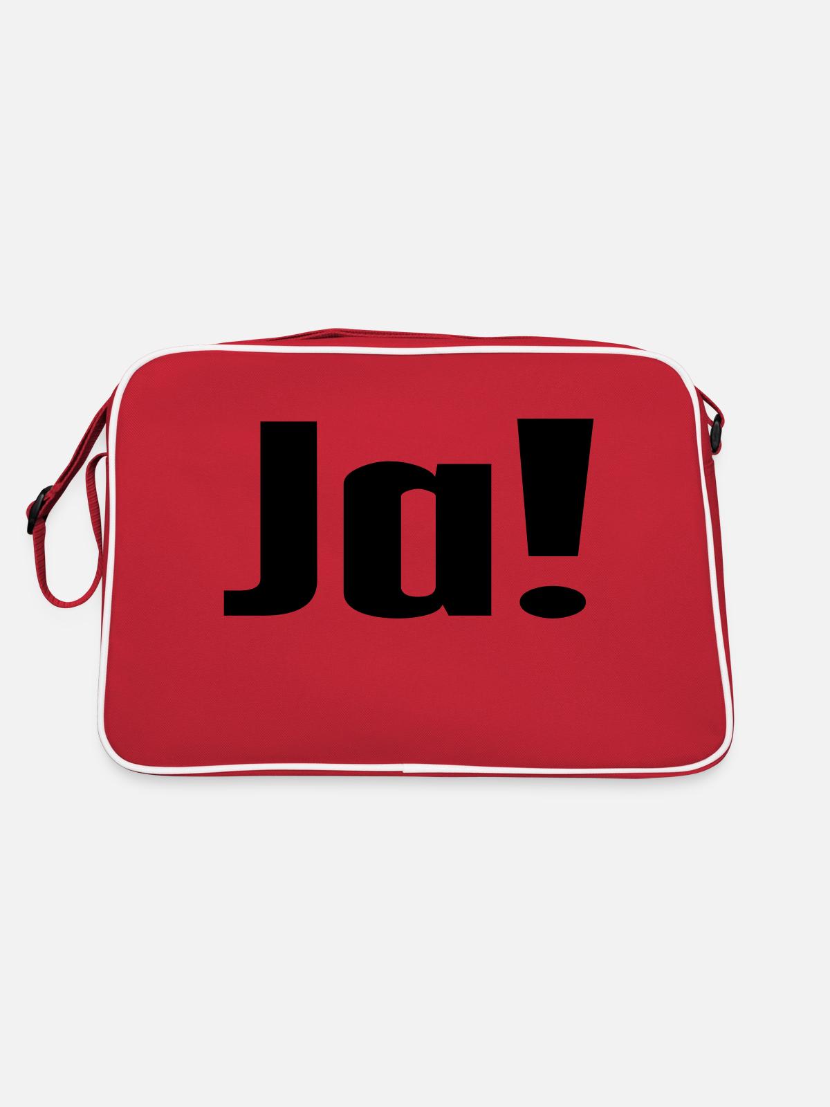 Ja! - Retro Tasche - Rot/Weiß - Hinten