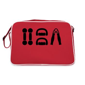 gym dumbell sport - Retro Bag - red/white - Back