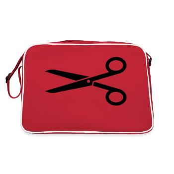 Schere - Retro Tasche - Rot/Weiß - Hinten