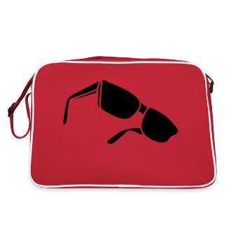 sunglasses dark glasses eighties porn cool sexy - Sac Retro - rouge/blanc - Dos
