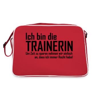 Trainerin - Retro Tasche - Rot/Weiß - Hinten