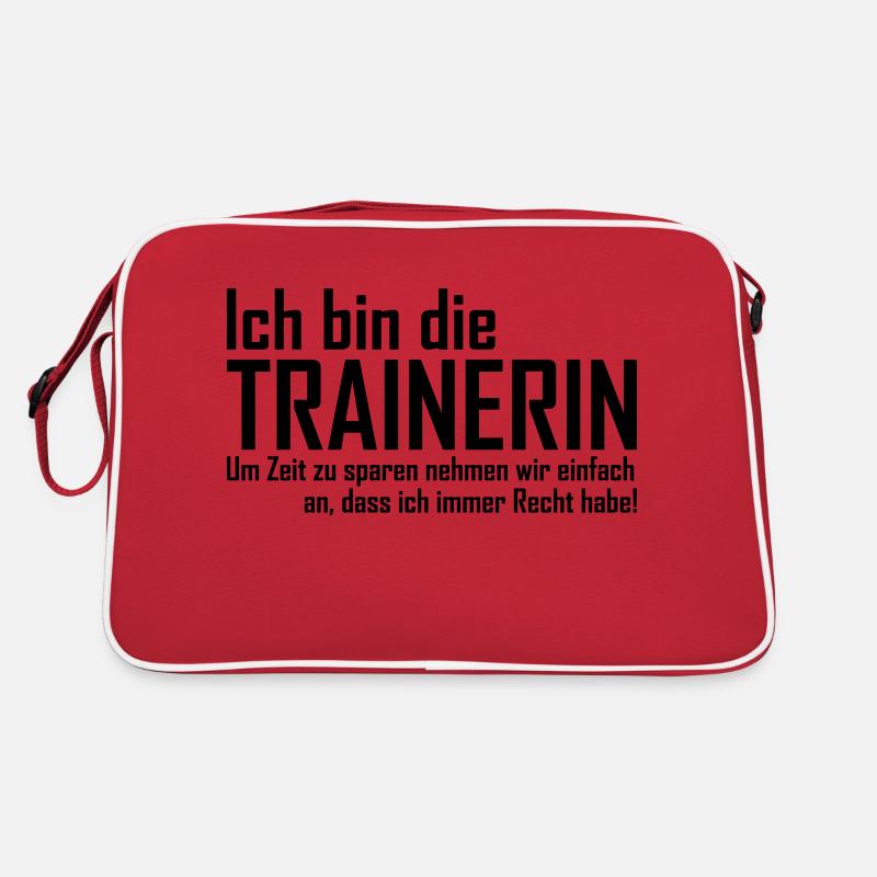 Trainerin - Retro Tasche - Rot/Weiß