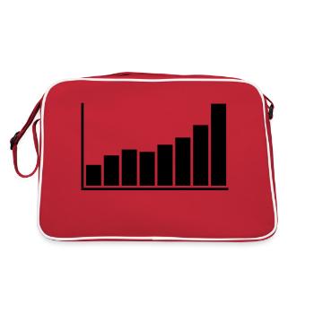 bar bar chart ascending strokes profit - Retro Bag - red/white - Back