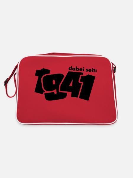 Dabei seit 1941 - Retro Tasche - Rot/Weiß - Hinten