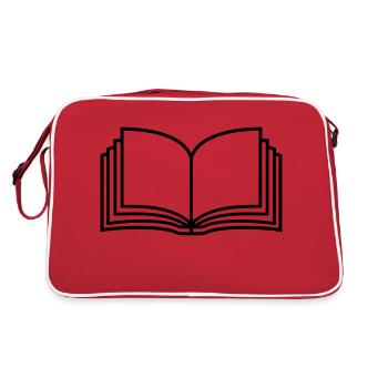 Novel Open Book Pages - Retro Bag - red/white - Back