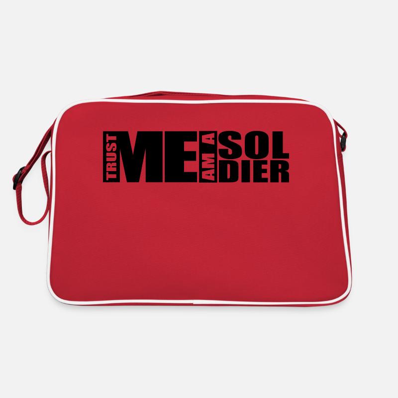 Vertrau mir, ich bin ein Soldat Cooler Logo-Text Kriegskämpfer Retro Tasche