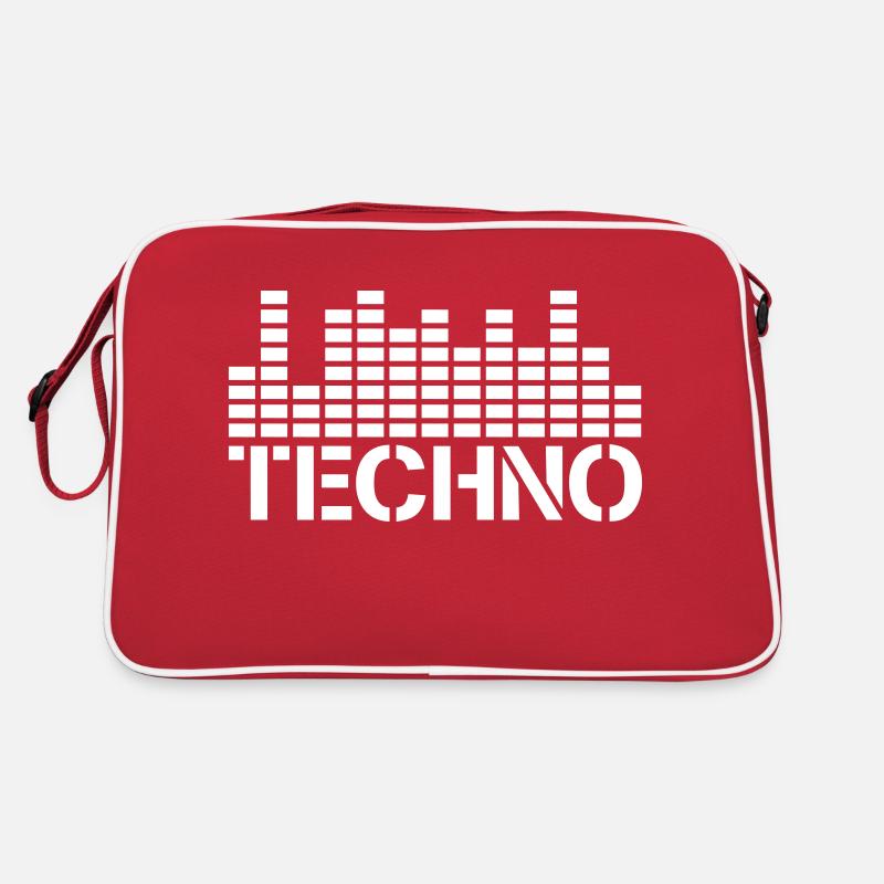 Techno Love Equalizer Waves Musique Fête Logo Sac Retro