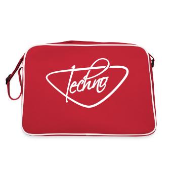 Techno Love Citation Dire Musique Fête Célébrer Logo - Sac Retro - rouge/blanc - Dos