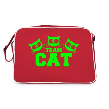 Cat Team 3 Chats Trois amis Équipage Groupe de famille - Sac Retro - rouge/blanc - Dos