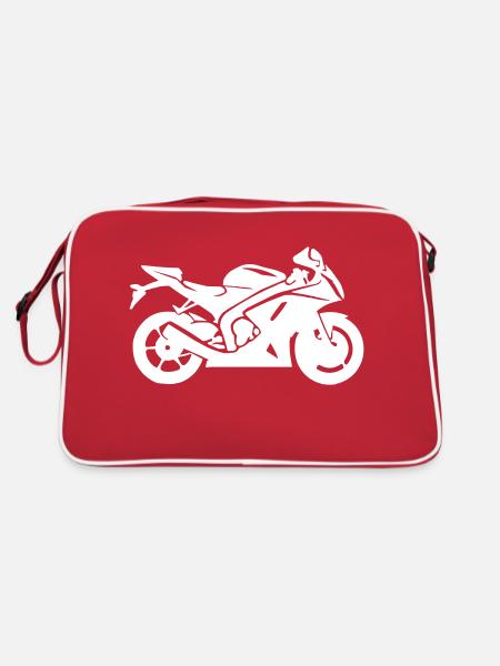 motorrad - Retro Tasche - Rot/Weiß - Hinten