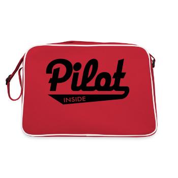 Pilot - Retro Tasche - Rot/Weiß - Hinten