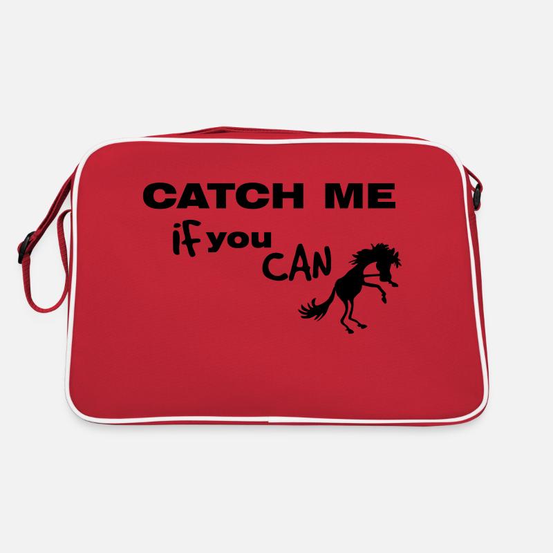 Pferd, CATCH ME IF YOU CAN - Retro Tasche - Rot/Weiß