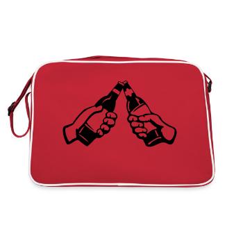 Bierflaschen - Retro Tasche - Rot/Weiß - Hinten
