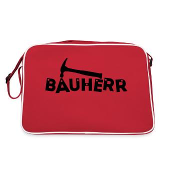 BAUHERR - Retro Tasche - Rot/Weiß - Hinten