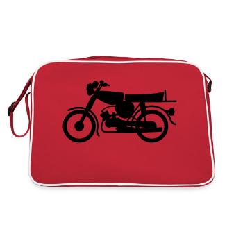 Simson ohne Fahrer - Retro Tasche - Rot/Weiß - Hinten
