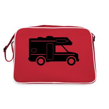 CAMPER BUS Wohnmobil Auto - Retro Tasche - Rot/Weiß - Hinten