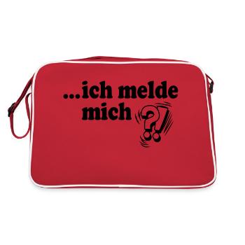 Ich melde mich Ich rufe an Vielleicht - Retro Tasche - Rot/Weiß - Hinten