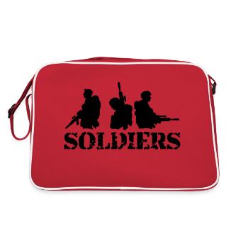 3 Soldats, Équipage, Guerre, Équipe, Liberté, Soldat, Combattant - Sac Retro - rouge/blanc - Dos
