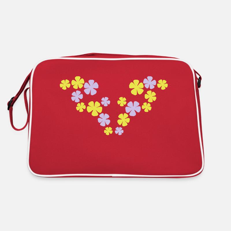 Beaucoup de jolies fleurs motif décoratif coloré belle Sac Retro