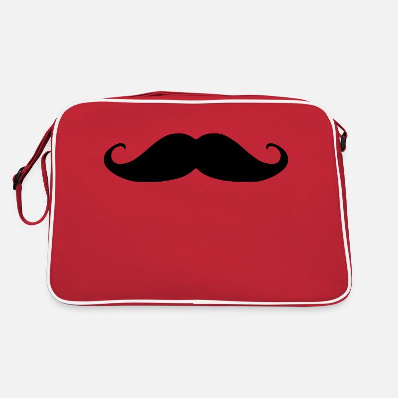 Moustache - Retro Tasche - Rot/Weiß