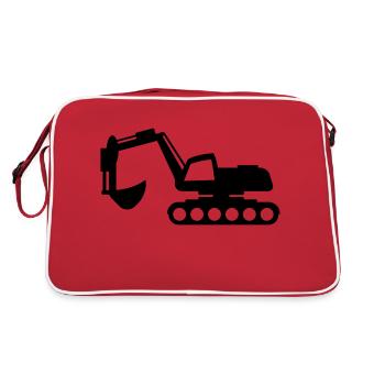 Pelle - T-shirt pour conducteurs d'équipement - Sac Retro - rouge/blanc - Dos