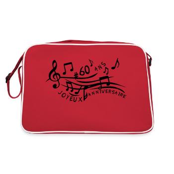 60 years anniversary musical score - Retro Bag - red/white - Back