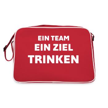 One team, one goal, drinking - Retro Bag - red/white - Back
