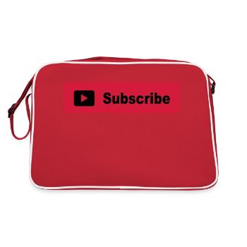 Subscribe Button - Retro Bag - red/white - Back