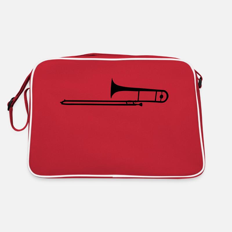 Posaune - Retro Tasche - Rot/Weiß