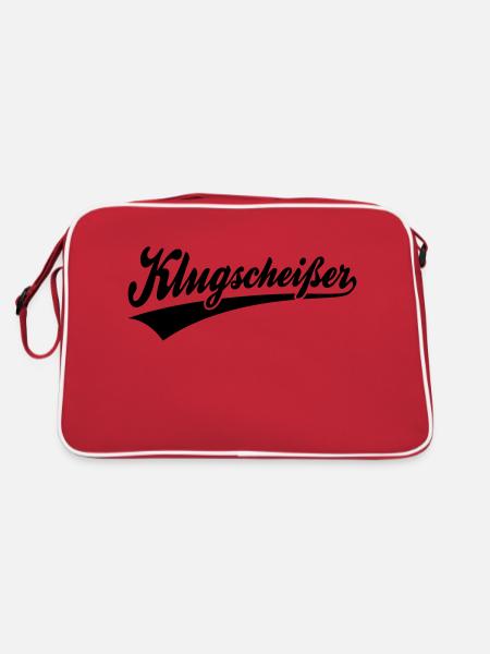 Geek Pride: Klugscheißer - Retro Bag - red/white - Back