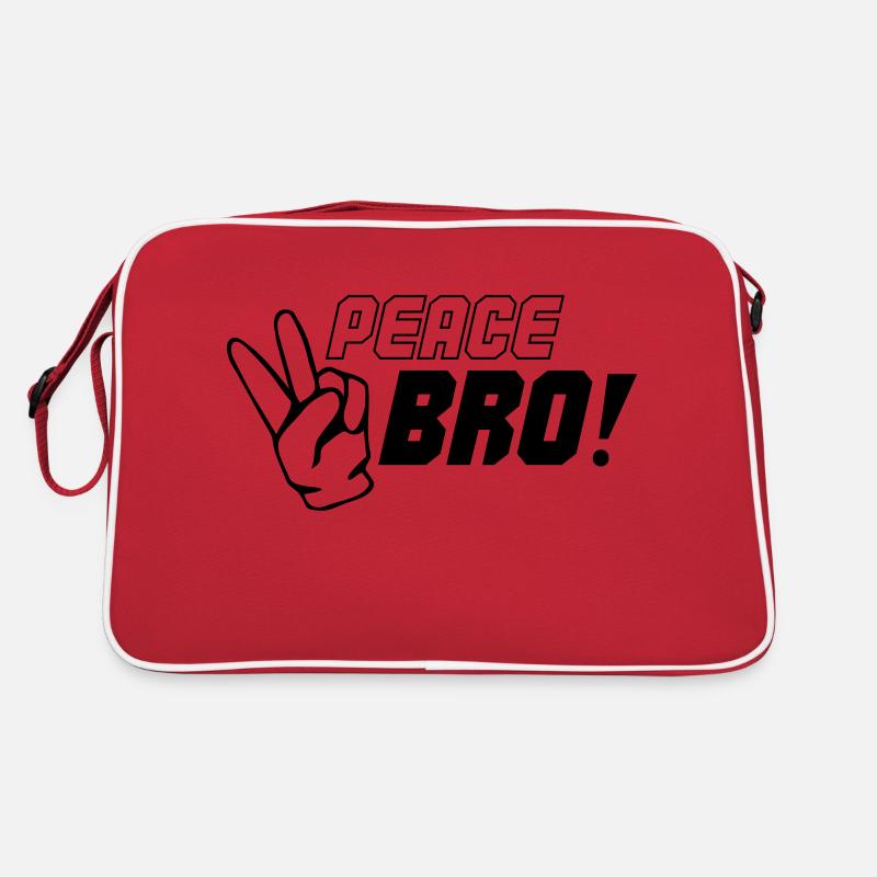 peace bro 01 - Retro Tasche - Rot/Weiß