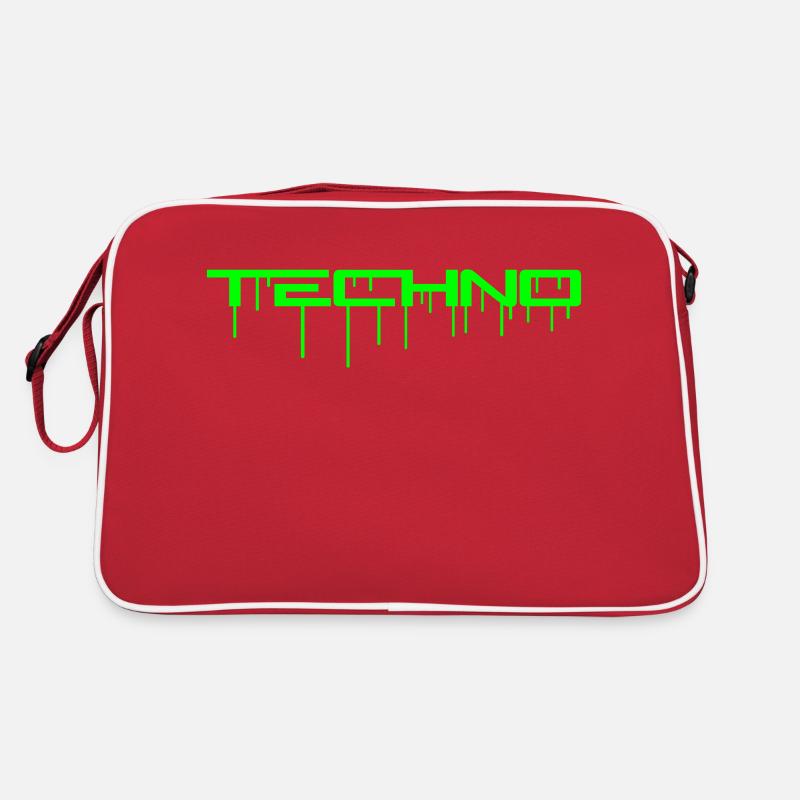 Techno Green Graffiti Spray Drop Musique Dicton Sac Retro