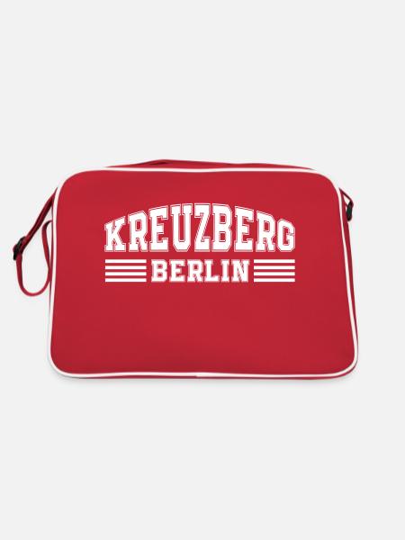 berlin kreuzberg - Retro Tasche - Rot/Weiß - Hinten