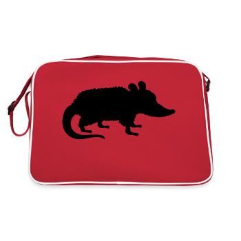 Silhouette Opossum Design - Retro Bag - red/white - Back