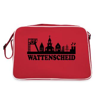 Skyline Wattenscheid - Retro Tasche - Rot/Weiß - Hinten